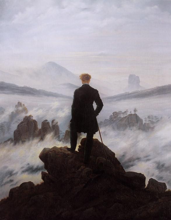 Caspar David Friedrich Wanderer watching a sea of fog (mk09) oil painting picture